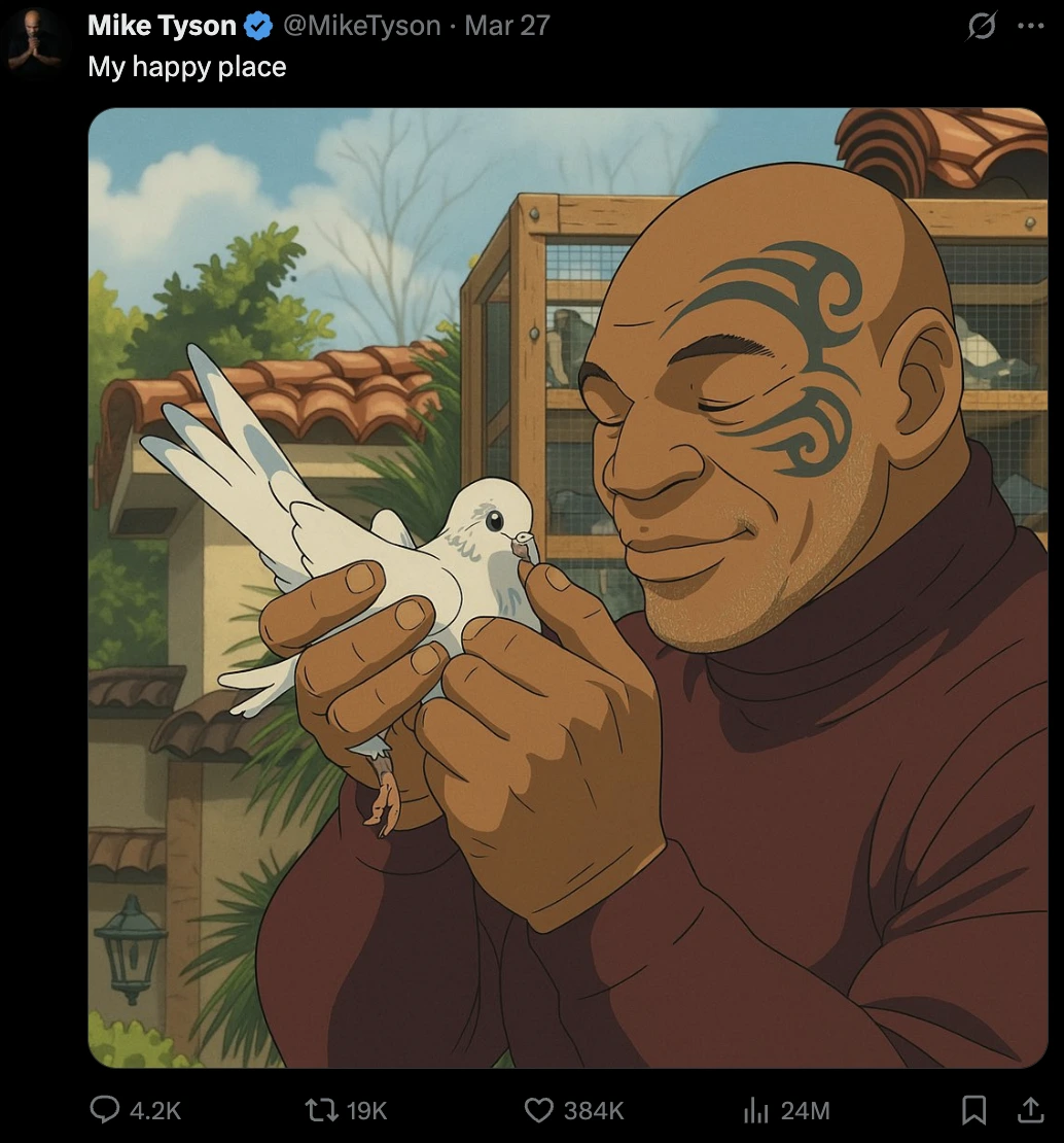 Mike Tyson Ghibli Post on X